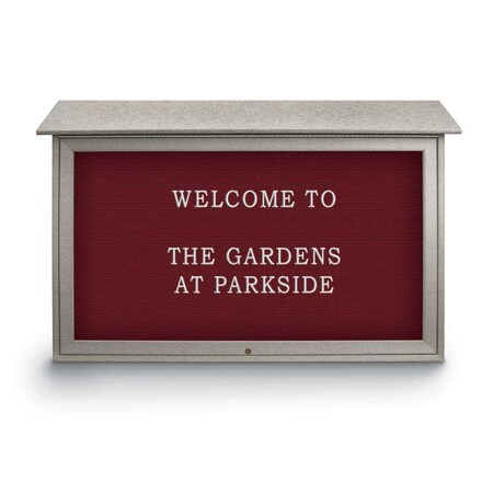 United Visual Products Indoor Enclosed Combo Board, 42"x32", Satin Frame/Black Porc & Apricot UVCB4232-BLKPORC-APRICOT